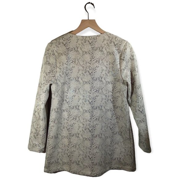 LORAMENDI Faux Snakeskin Long Duster Jacket Size Small - Picture 4 of 4